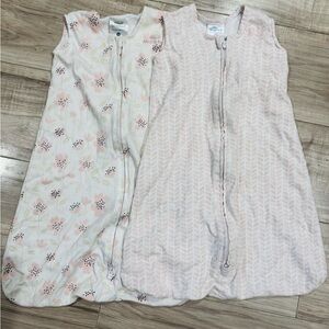 Halo Pink and White Floral and Chevron Sleep Sacks